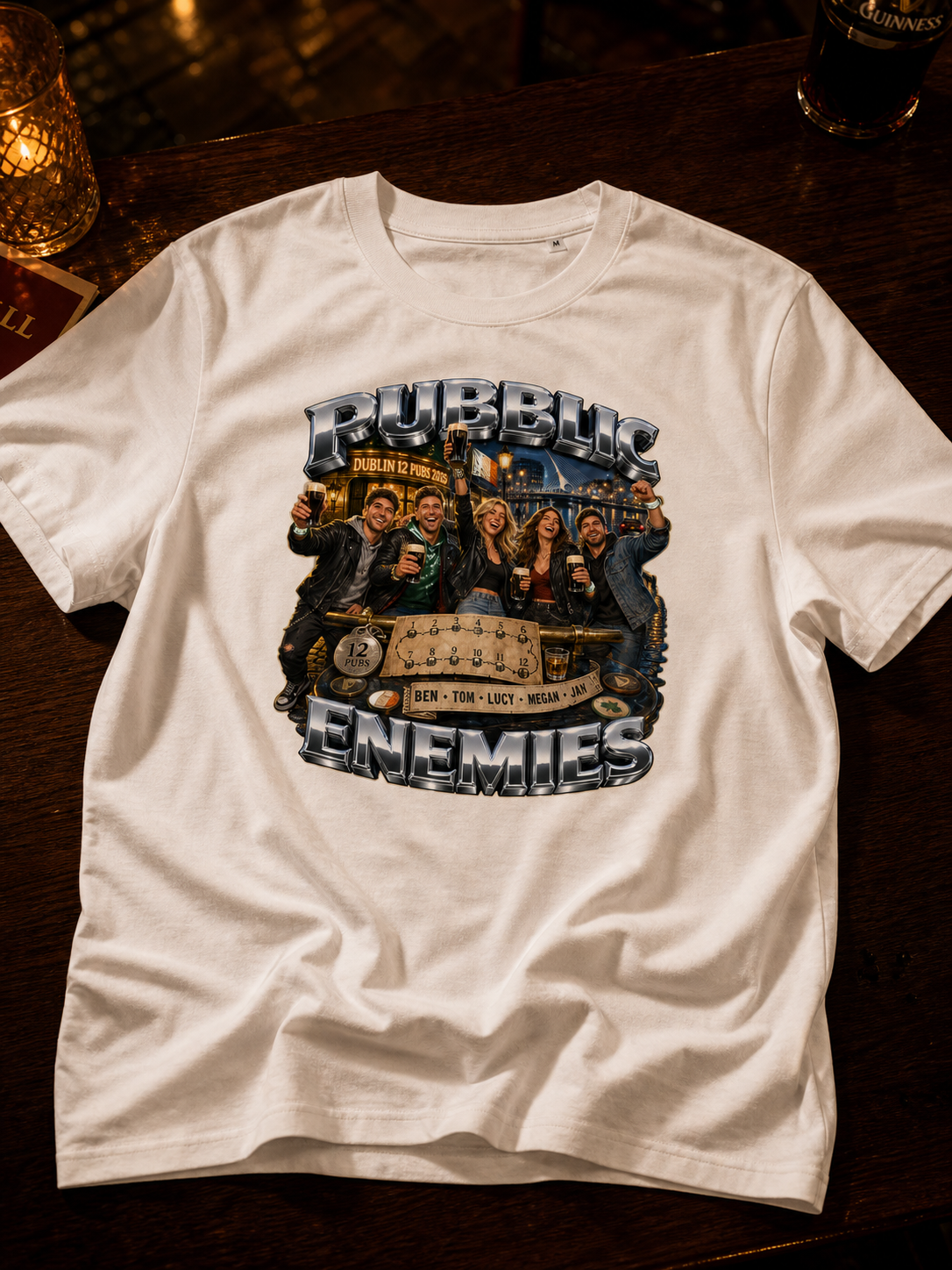 Levyo shirt visual for 12 pubs t shirts