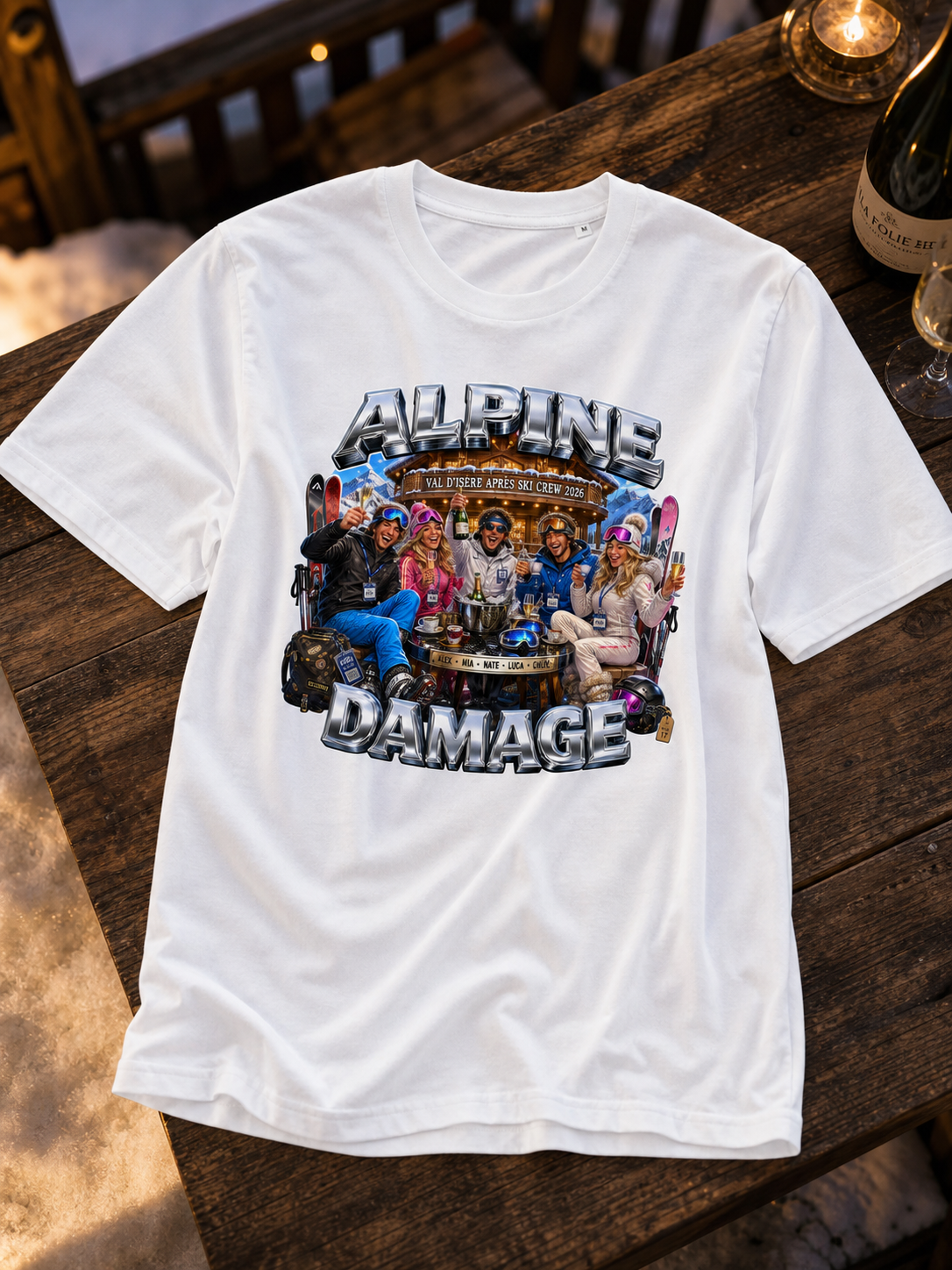 Levyo shirt visual for apres ski crew t shirts