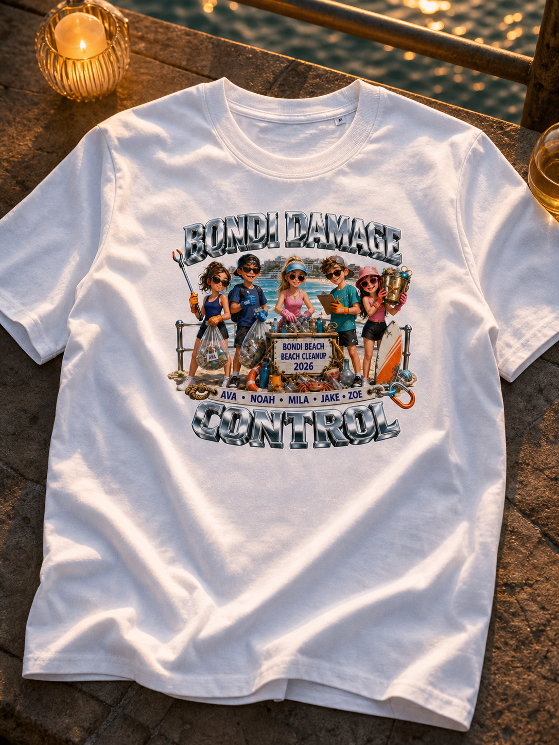Levyo shirt visual for beach cleanup t shirts