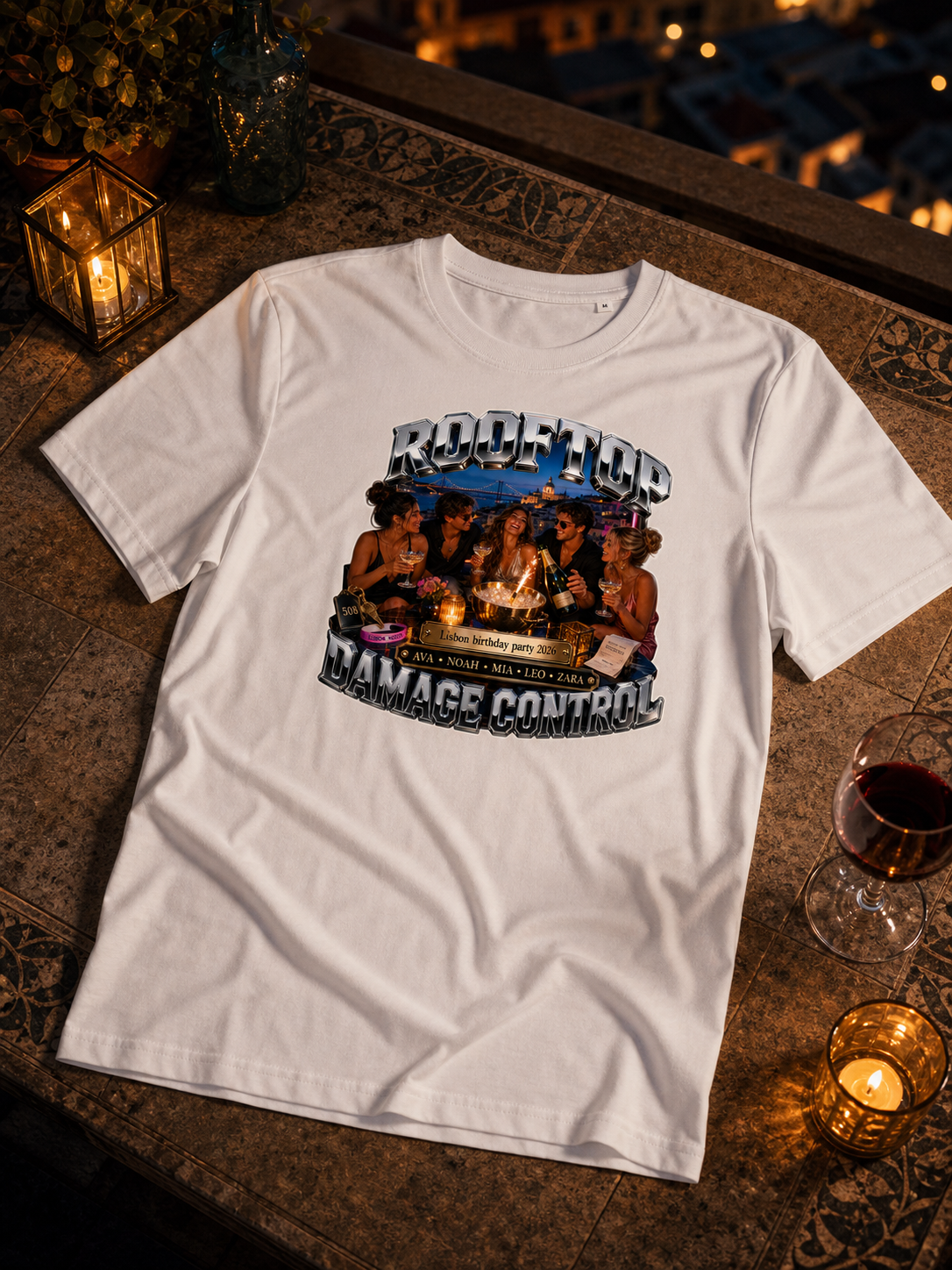 Birthday party shirt mockup for the birthday crew
