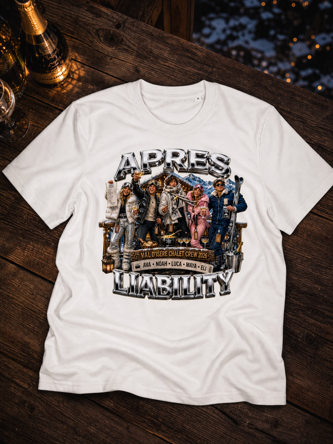 Levyo shirt visual for chalet crew t shirts
