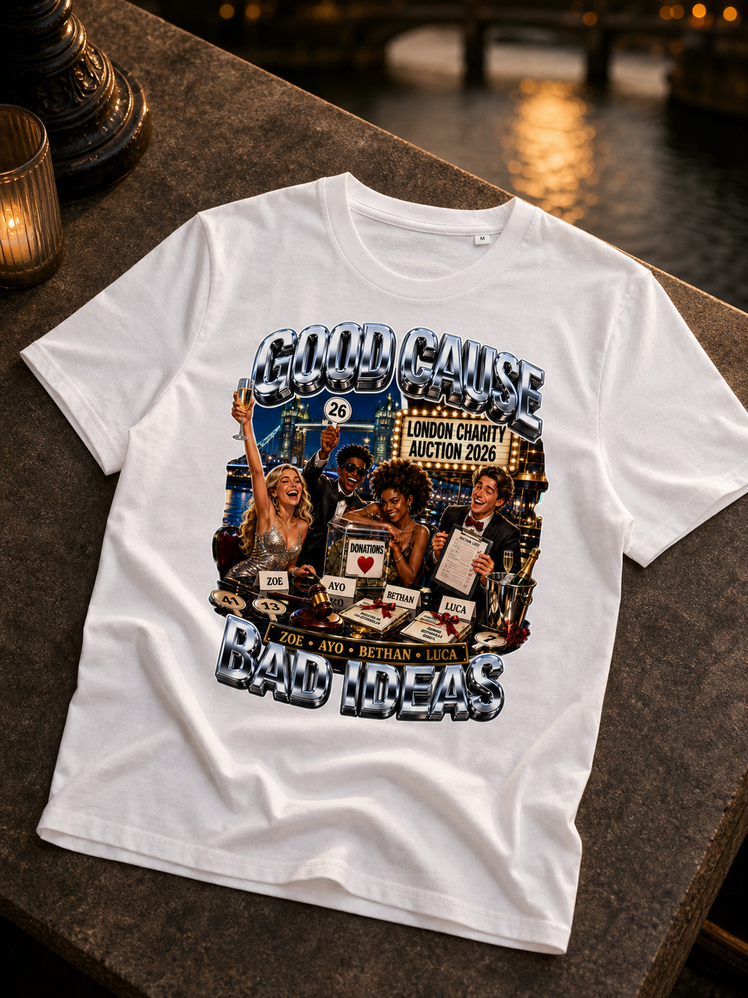Levyo shirt visual for charity auction t shirts