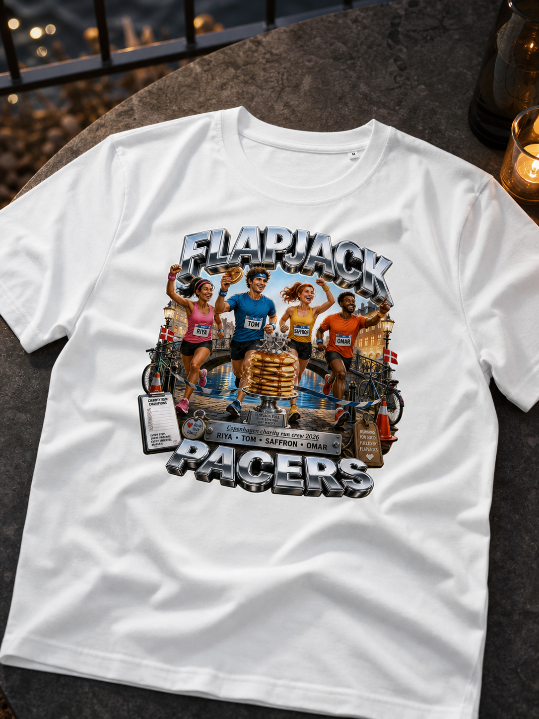 Levyo shirt visual for charity run crew t shirts