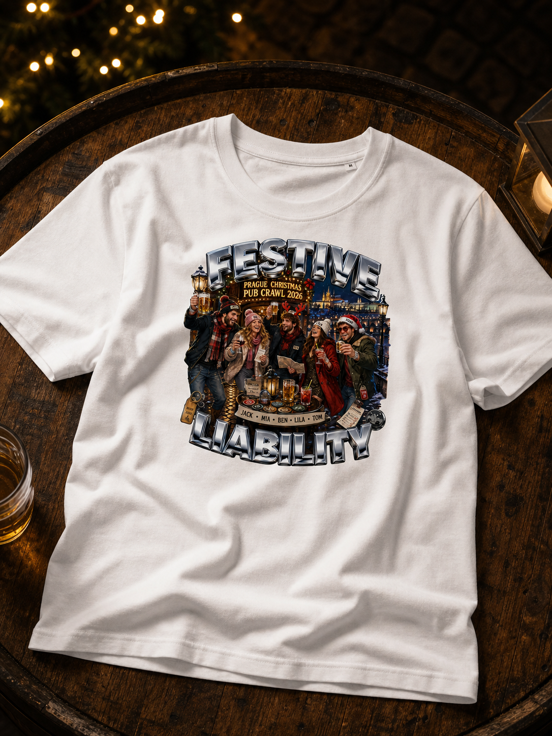 Levyo shirt visual for christmas pub crawl t shirts