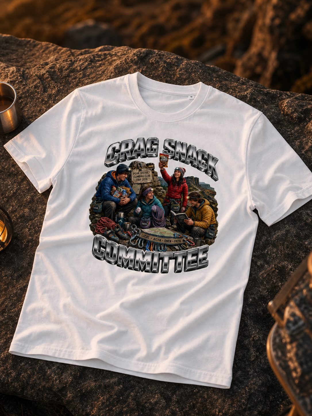 Levyo shirt visual for climbing club trip t shirts