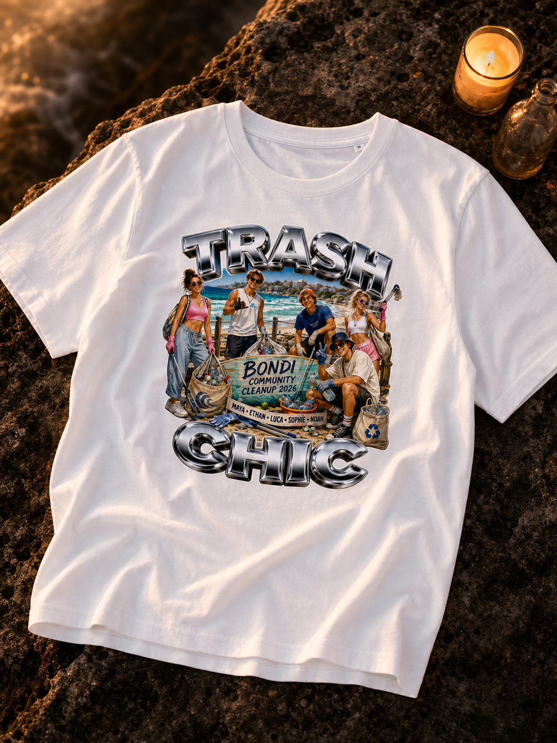 Levyo shirt visual for community cleanup t shirts