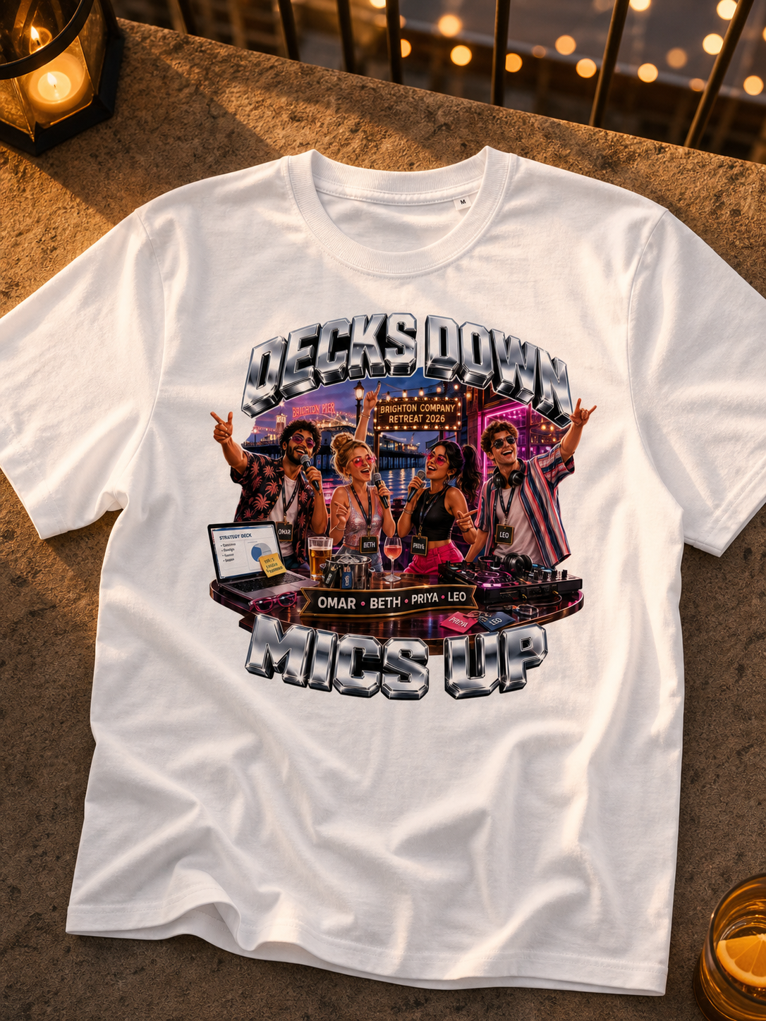 Levyo shirt visual for company retreat t shirts