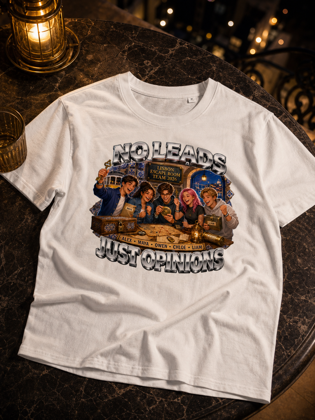 Levyo shirt visual for escape room team t shirts