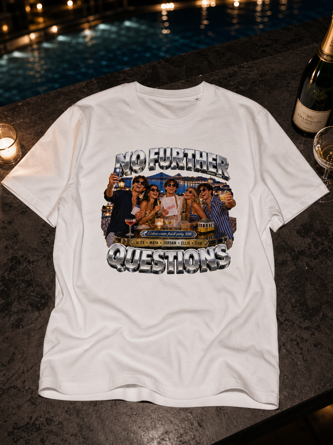 Exam finish party shirt mockup for the last paper crew