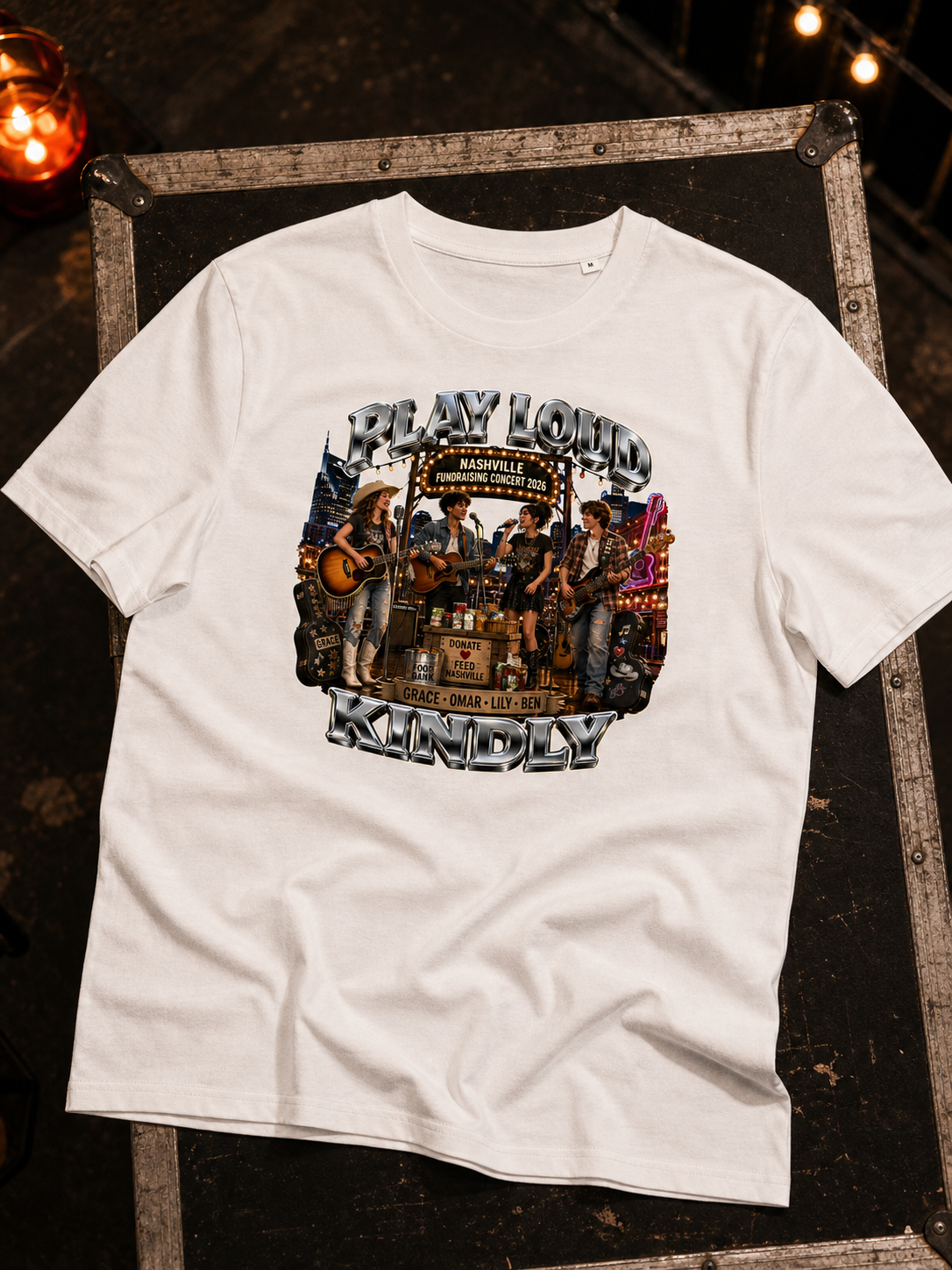 Levyo shirt visual for fundraising concert t shirts