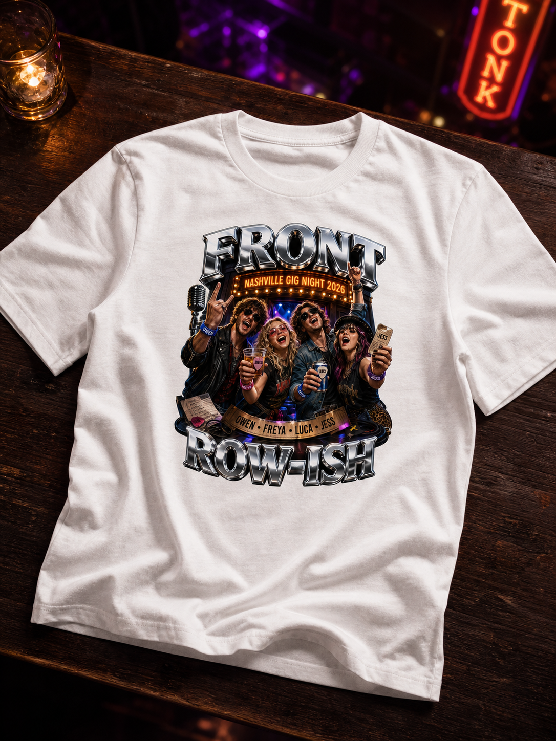 Levyo shirt visual for gig night t shirts