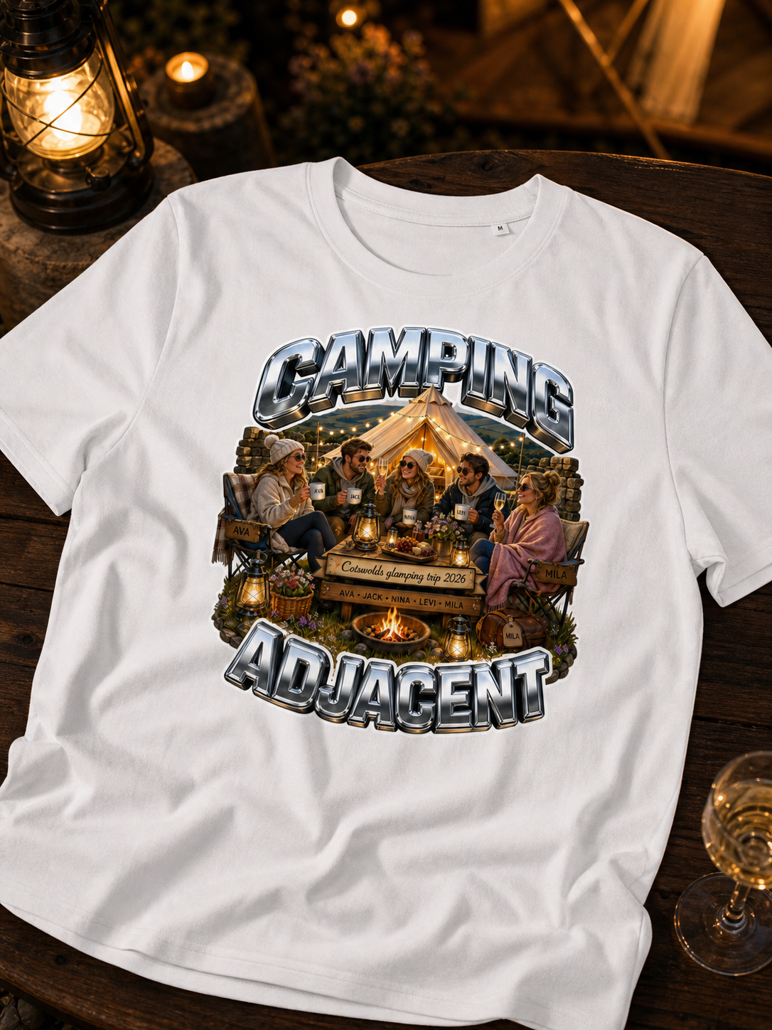 Levyo shirt visual for glamping trip t shirts