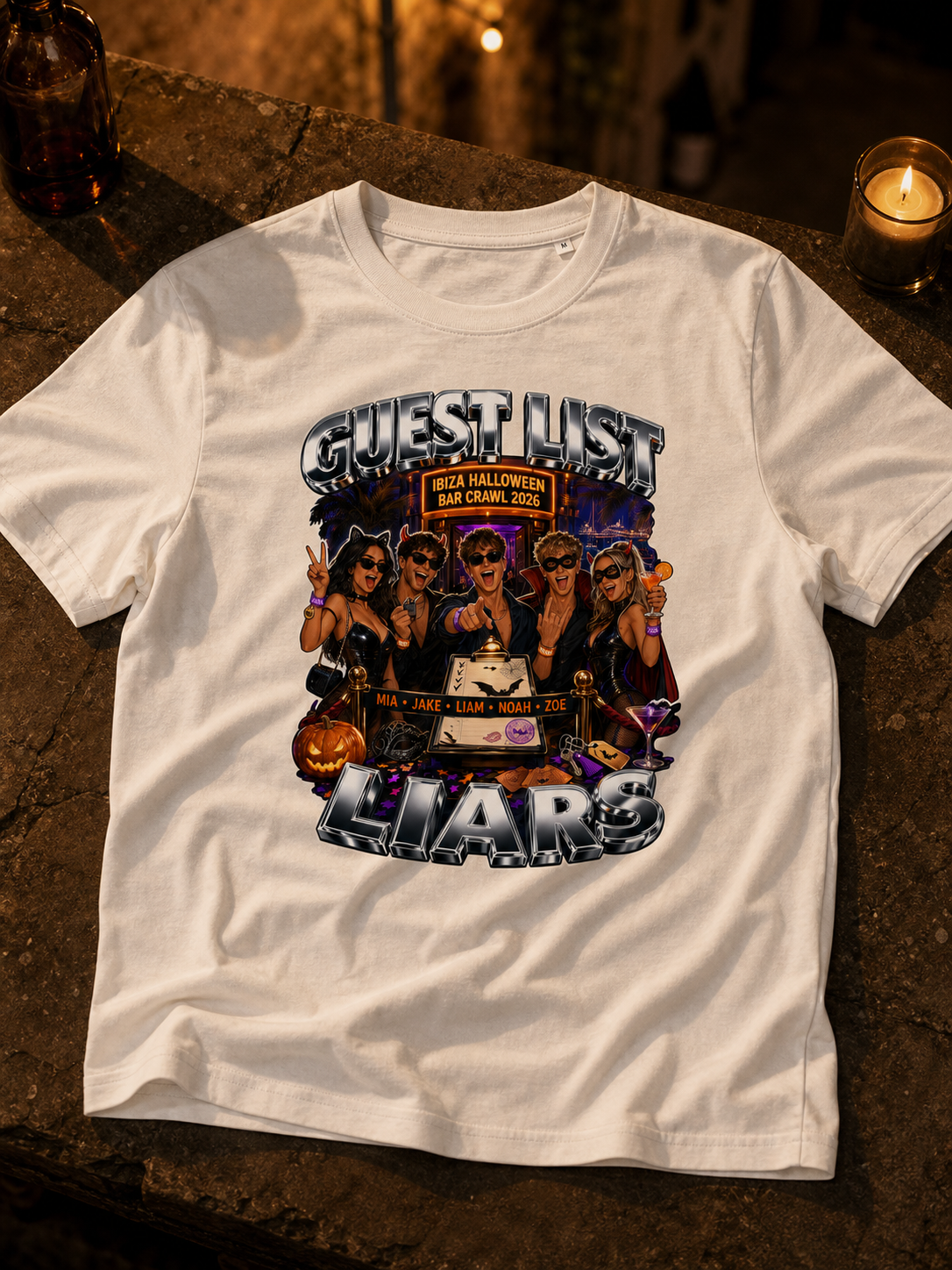 Levyo shirt visual for halloween bar crawl t shirts