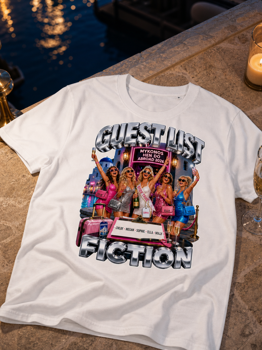Levyo shirt visual for hen do abroad t shirts