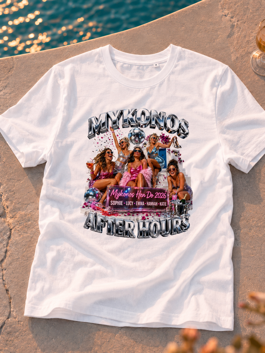 Hen party shirt mockup with a Levyo bride-crew design