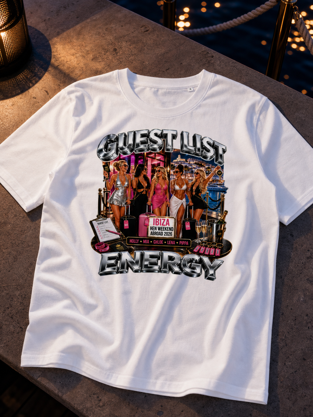 Levyo shirt visual for hen weekend abroad t shirts