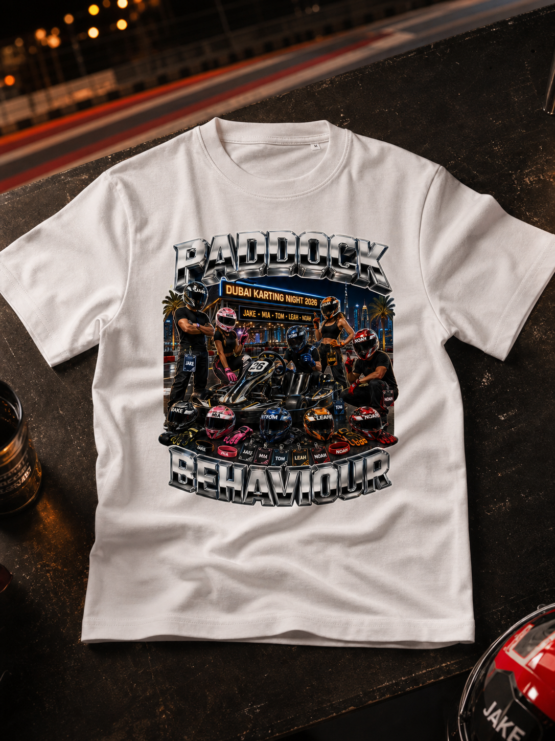 Levyo shirt visual for karting night t shirts
