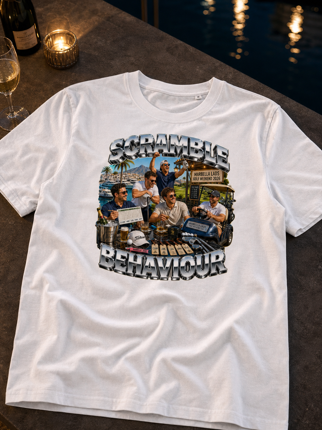Levyo shirt visual for lads golf weekend t shirts