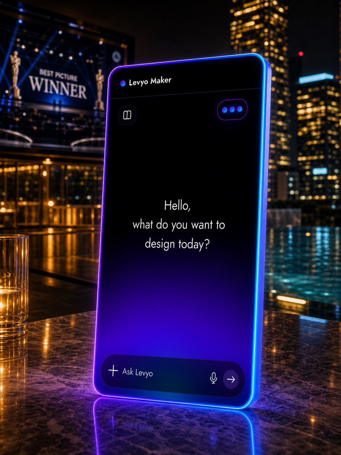Levyo Maker input screen for award show watch party t shirts