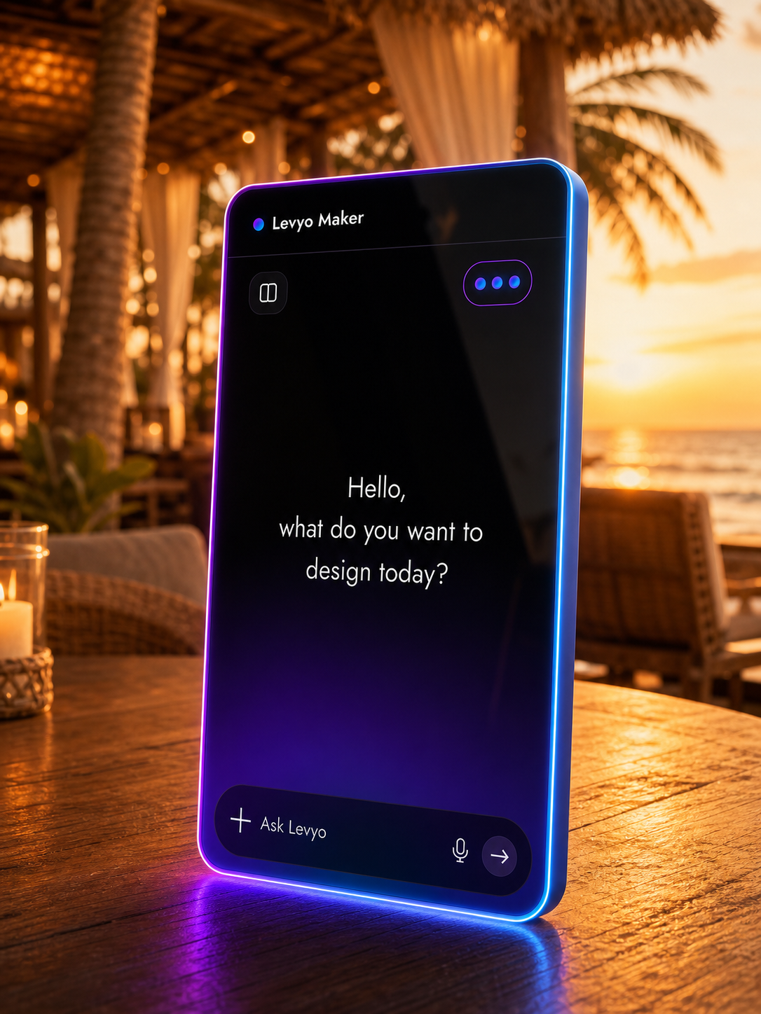 Levyo Maker input screen for beach holiday t shirts