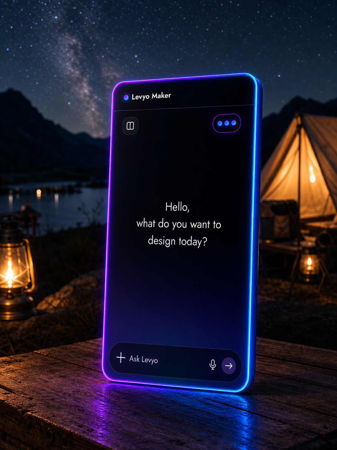 Levyo Maker input screen for camping trip t shirts