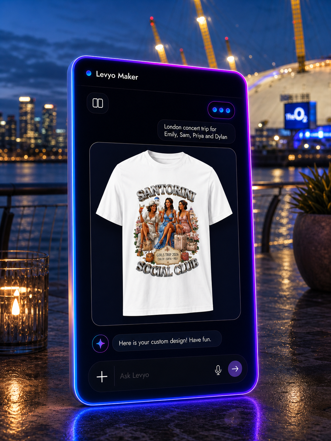 Levyo Maker result screen for concert trip t shirts