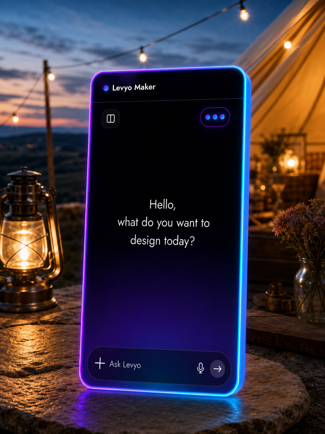 Levyo Maker input screen for glamping trip t shirts