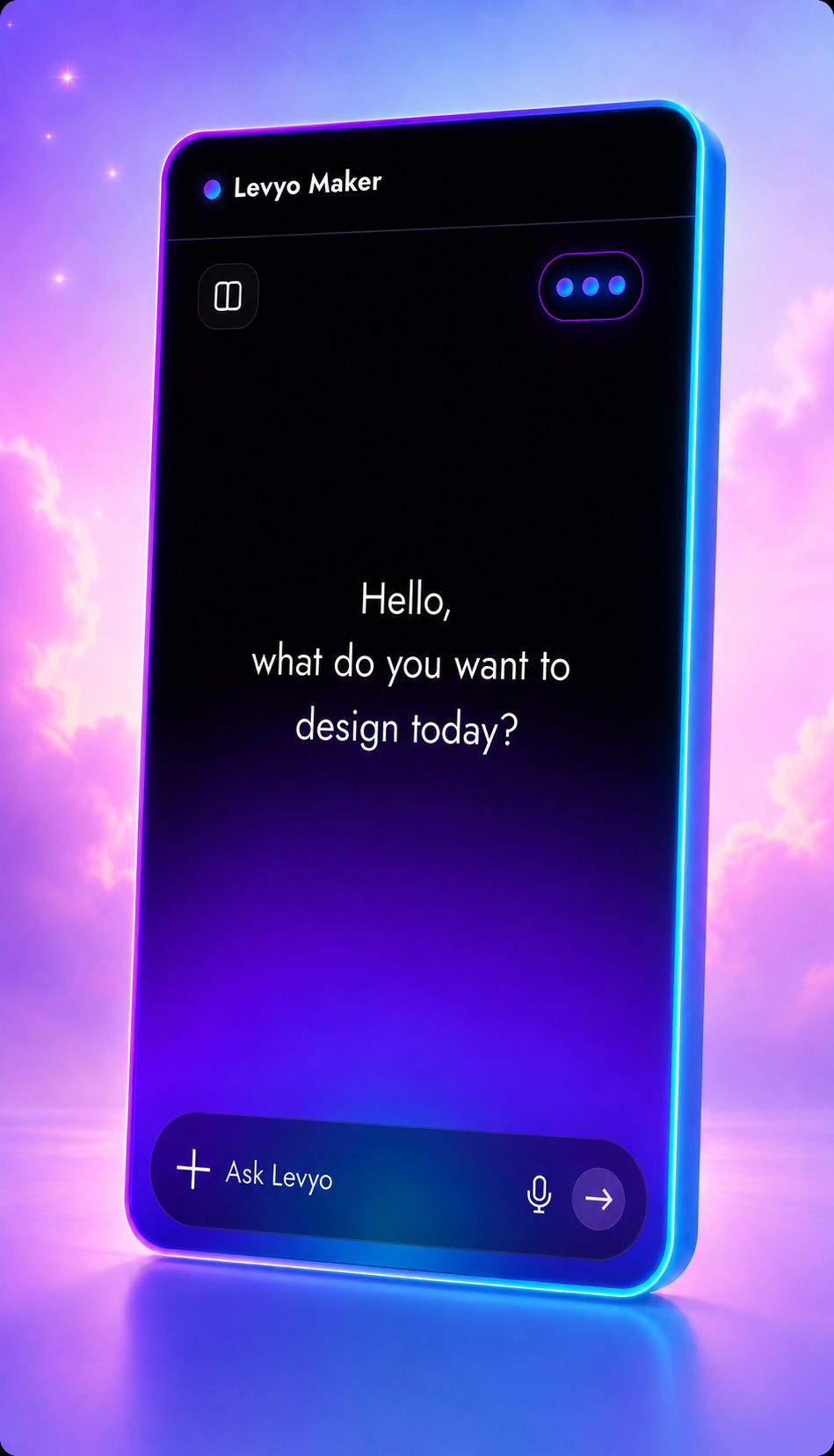 Levyo Maker showing Ask Levyo and shirt results without a design canvas or editing tools