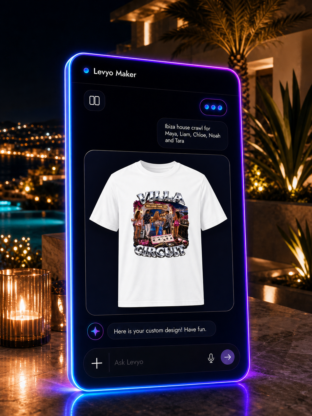 Levyo Maker result screen for house crawl t shirts
