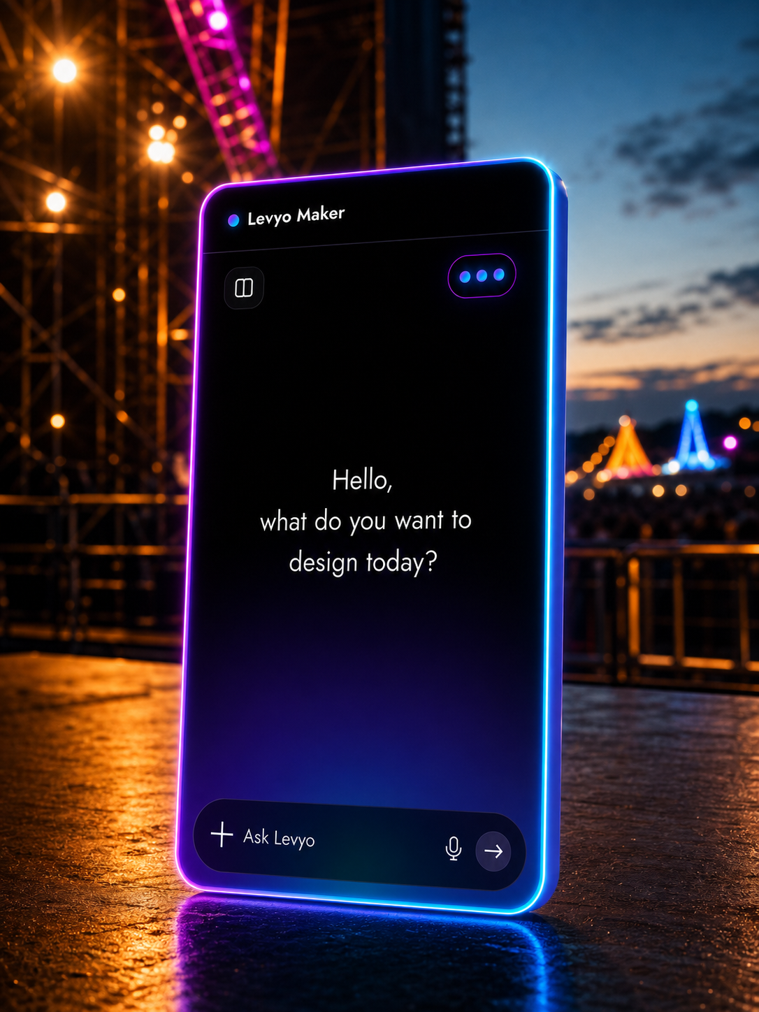 Levyo Maker input screen for music festival t shirts