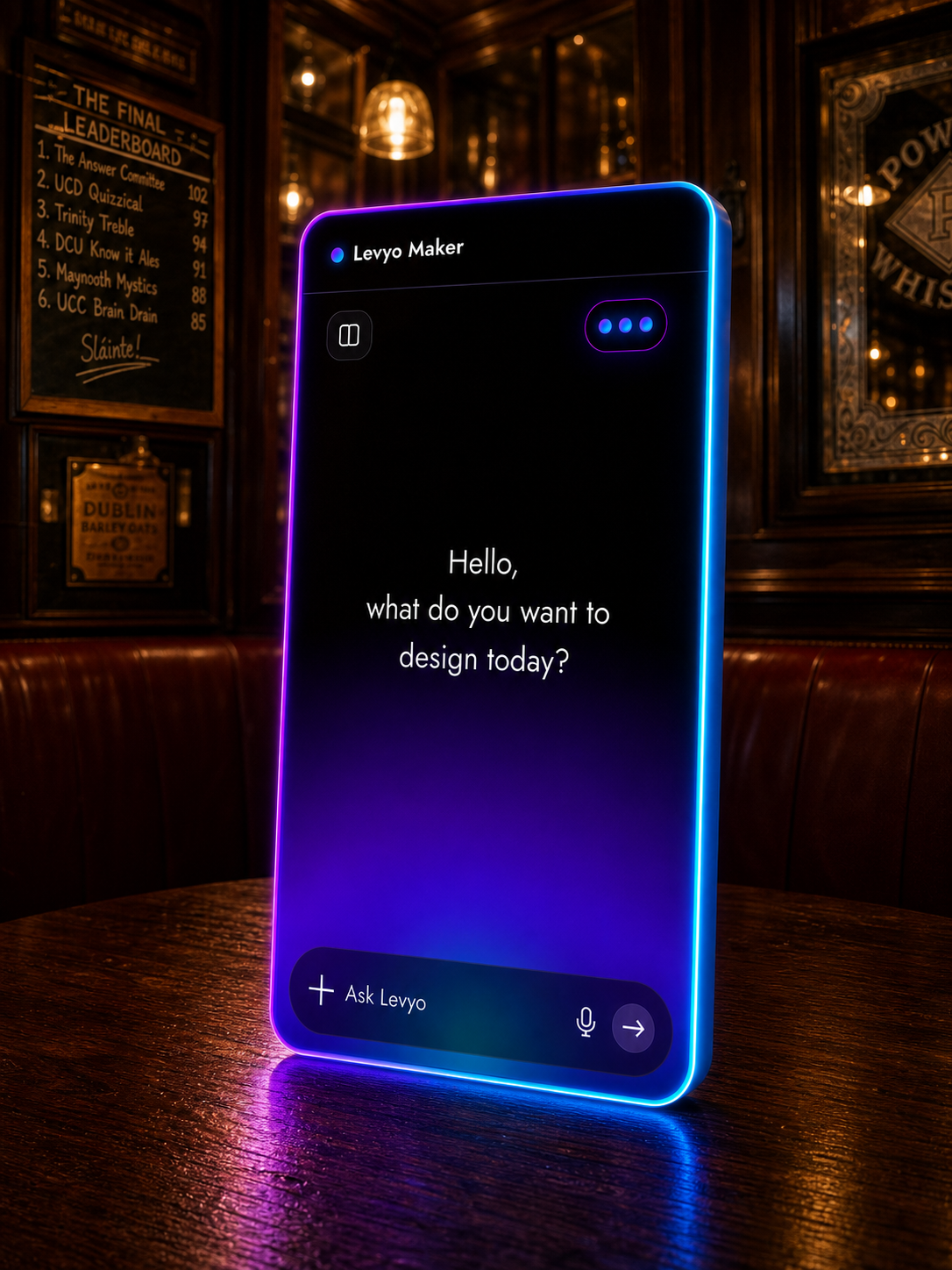 Levyo Maker input screen for pub quiz final t shirts