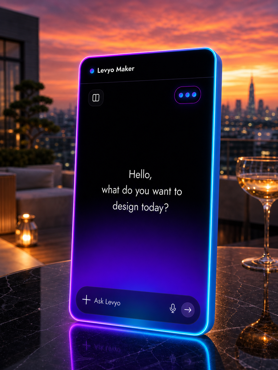 Levyo Maker input screen for rooftop party t shirts