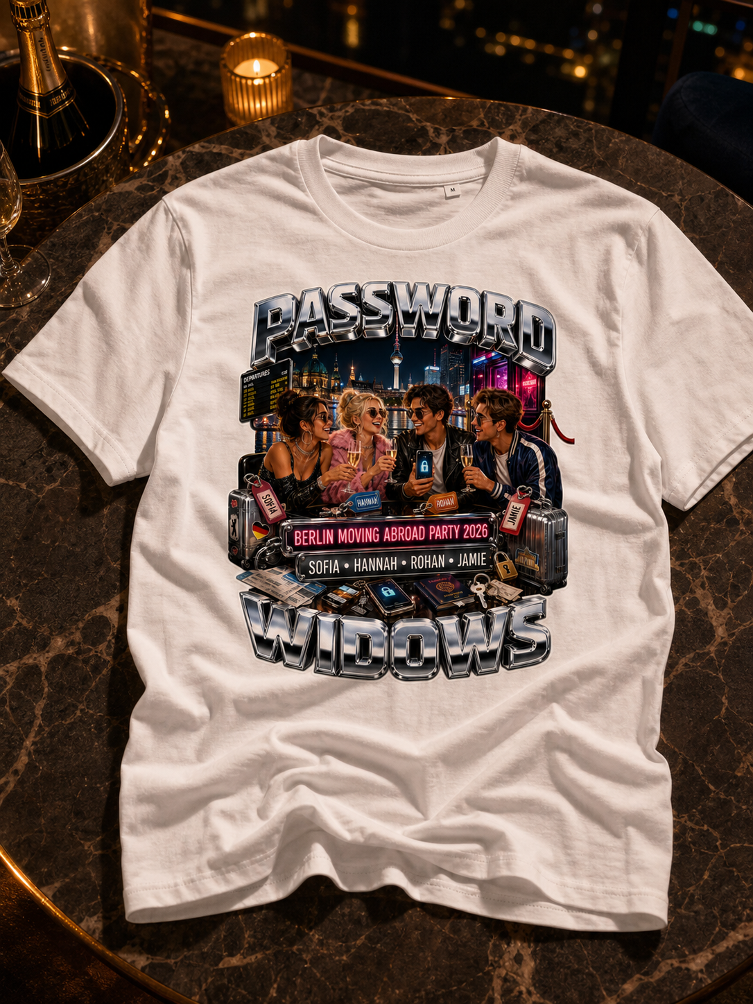 Levyo shirt visual for moving abroad party t shirts
