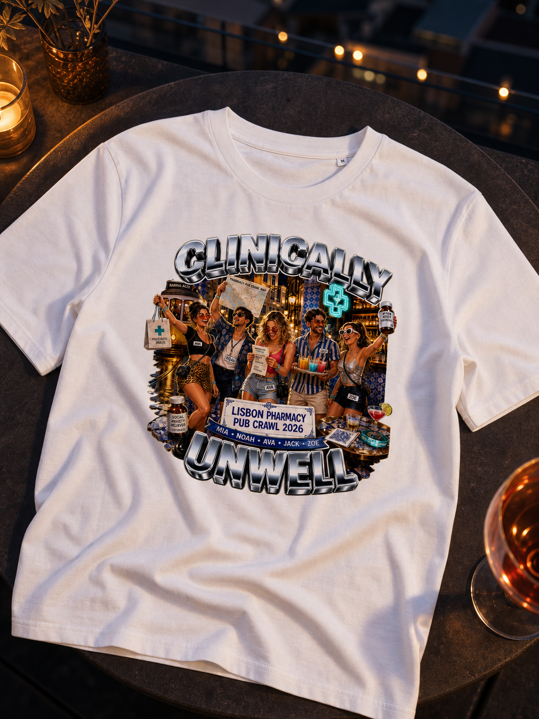Levyo shirt visual for pharmacy pub crawl t shirts