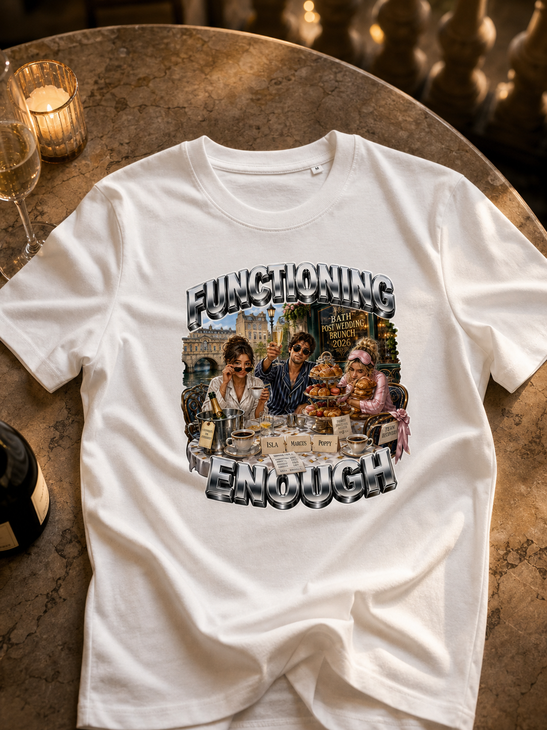 Levyo shirt visual for post wedding brunch t shirts