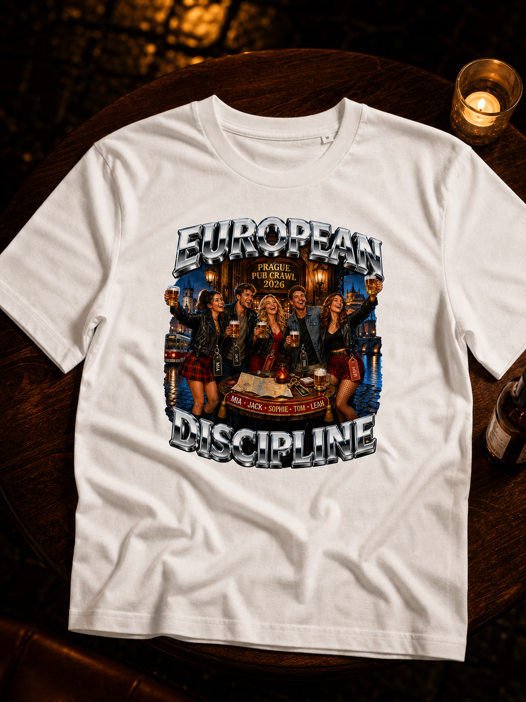 Levyo shirt visual for pub crawl t shirts