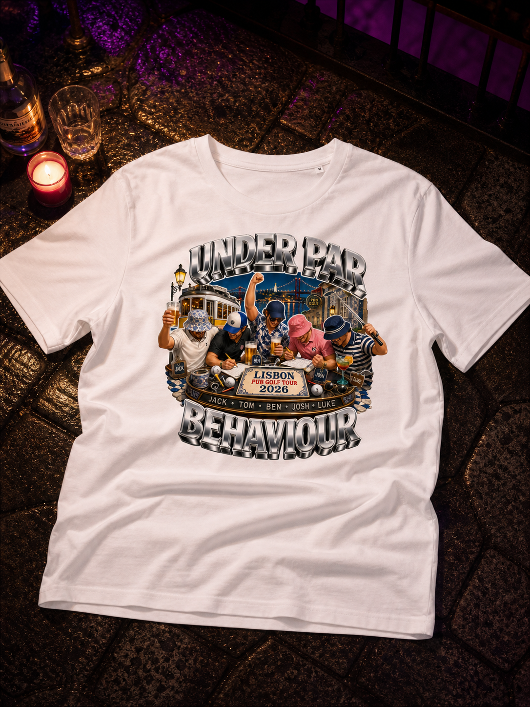 Levyo shirt visual for pub golf tour t shirts