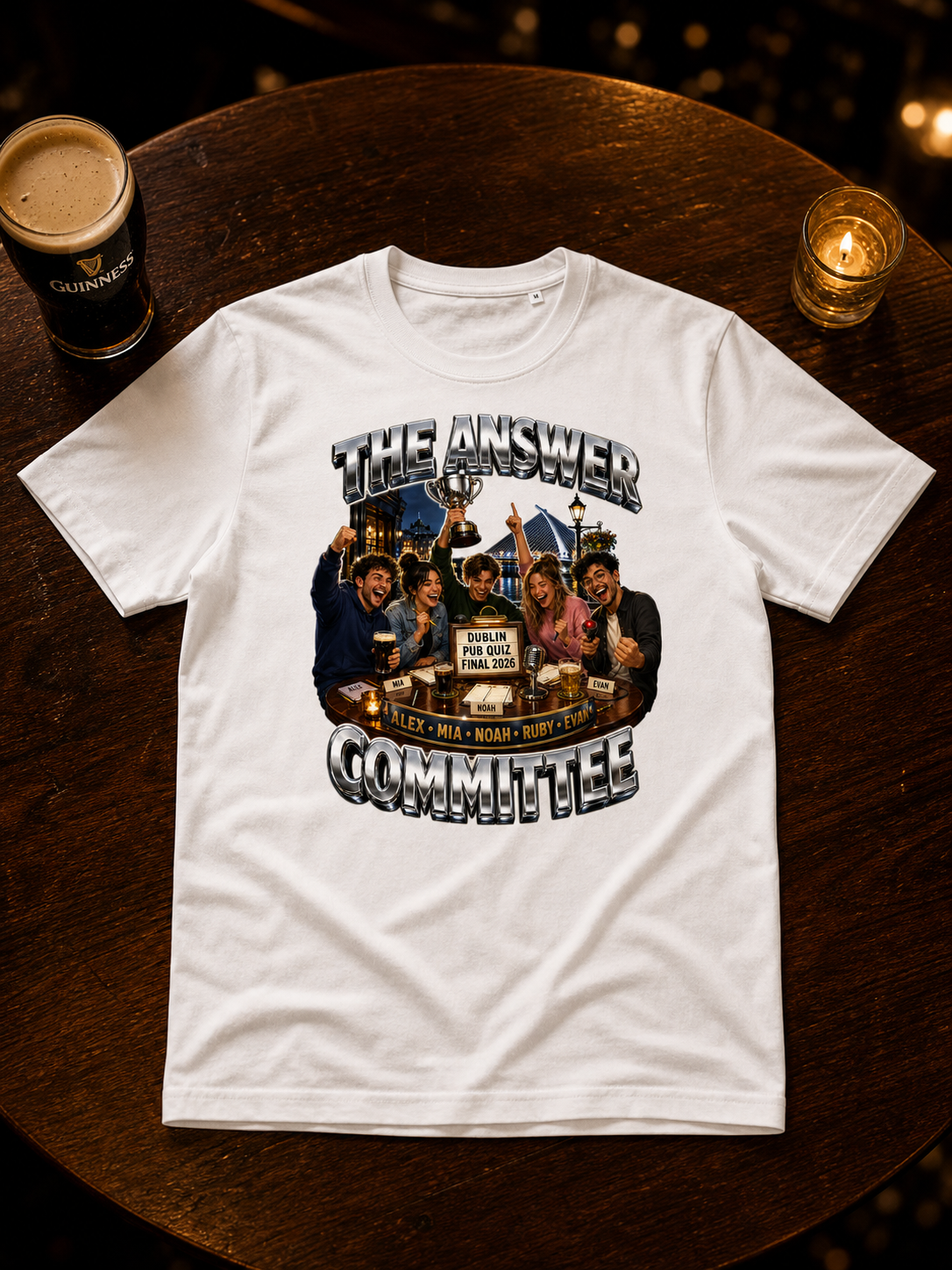 Levyo shirt visual for pub quiz final t shirts