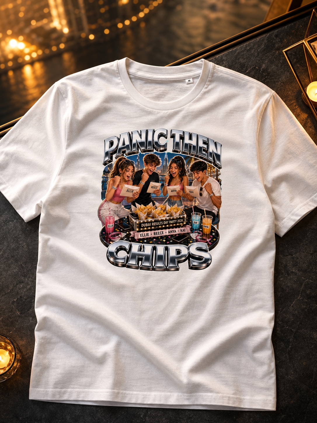 Levyo shirt visual for results day party t shirts