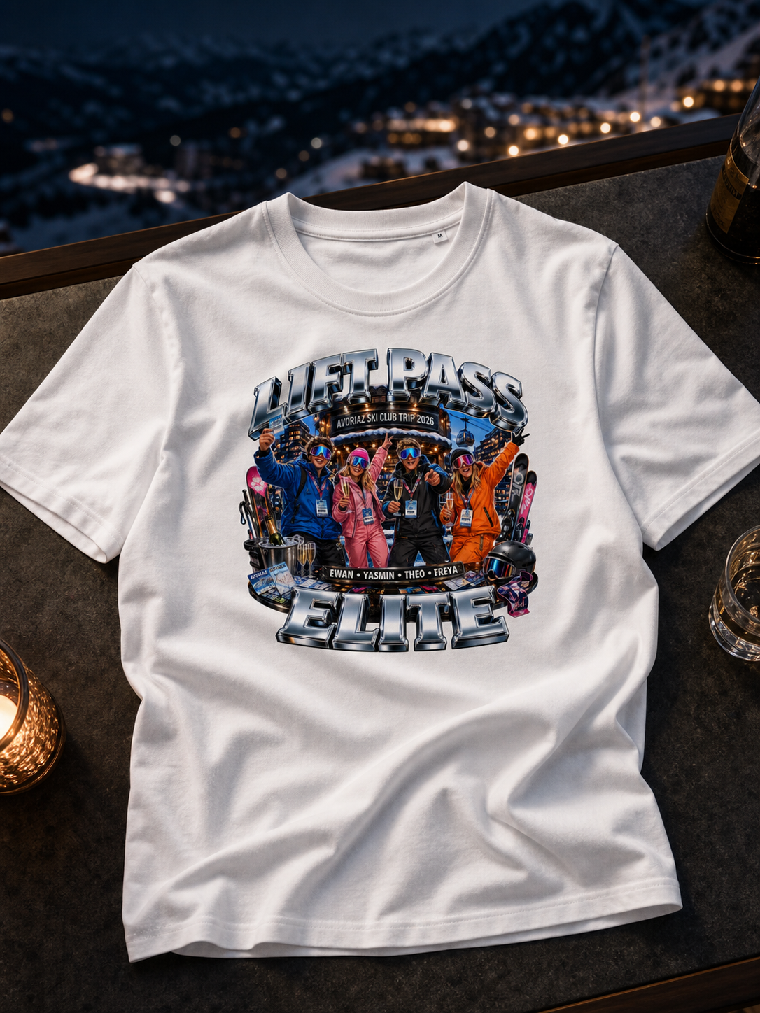 Levyo shirt visual for ski club trip t shirts