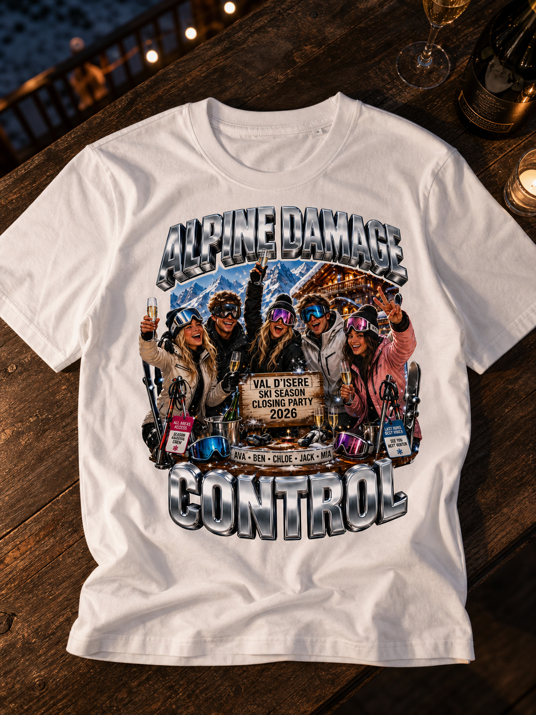 Levyo shirt visual for ski season closing party t shirts