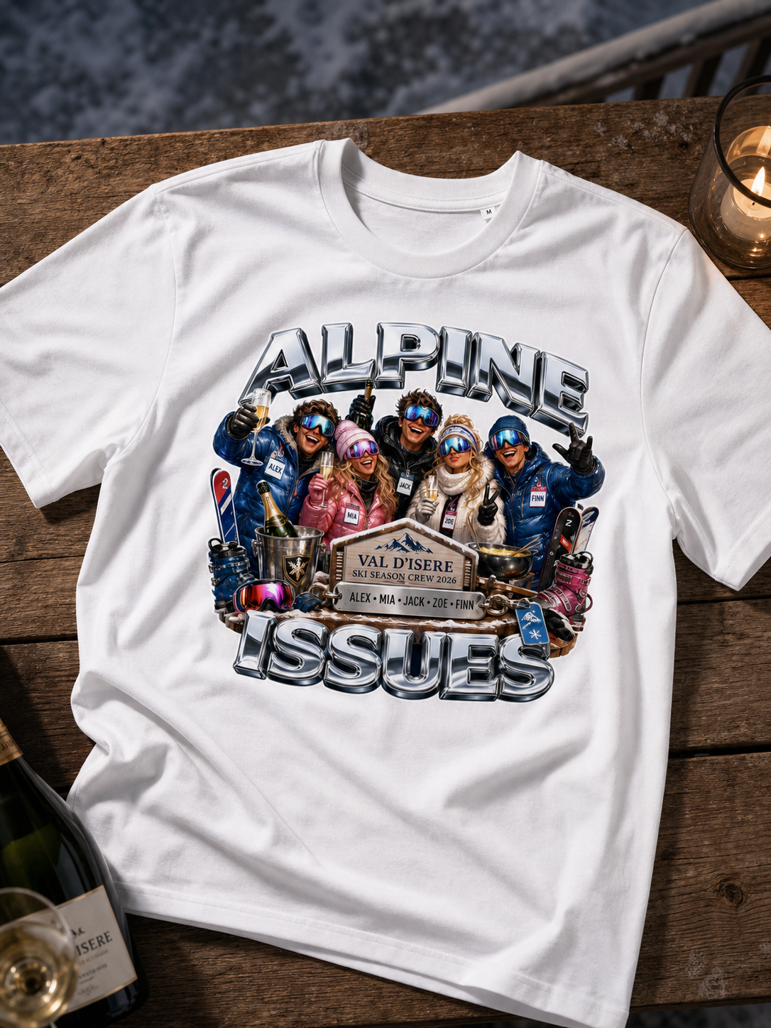Levyo shirt visual for ski season crew t shirts