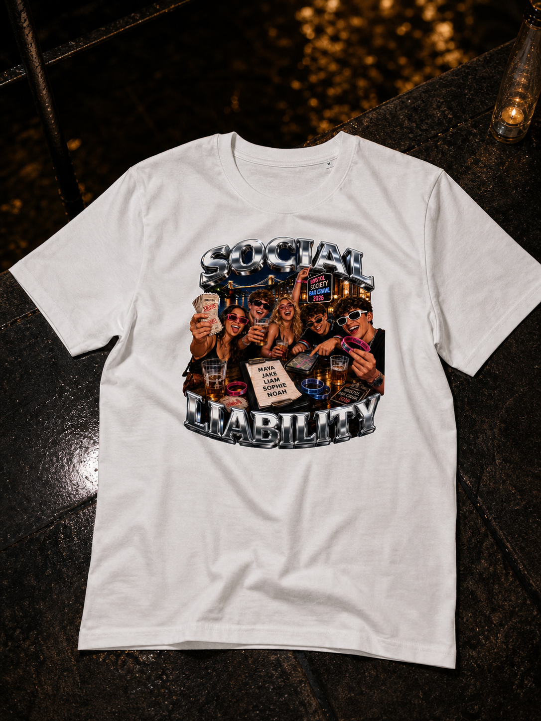 Levyo shirt visual for society bar crawl t shirts