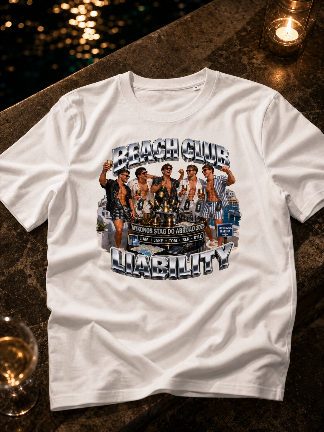 Levyo shirt visual for stag do abroad t shirts