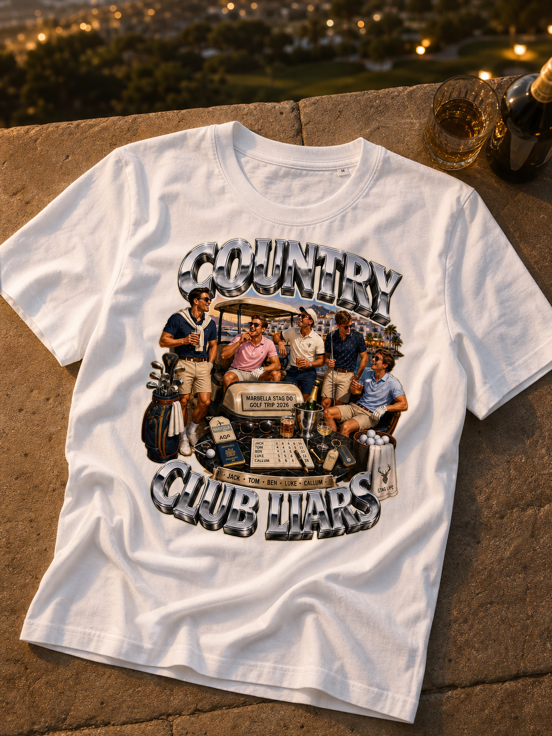 Levyo shirt visual for stag do golf trip t shirts