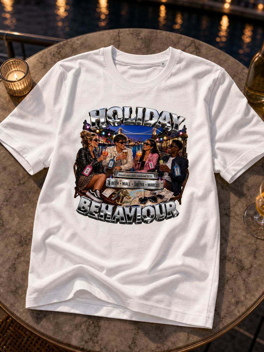 Levyo shirt visual for staycation weekend t shirts
