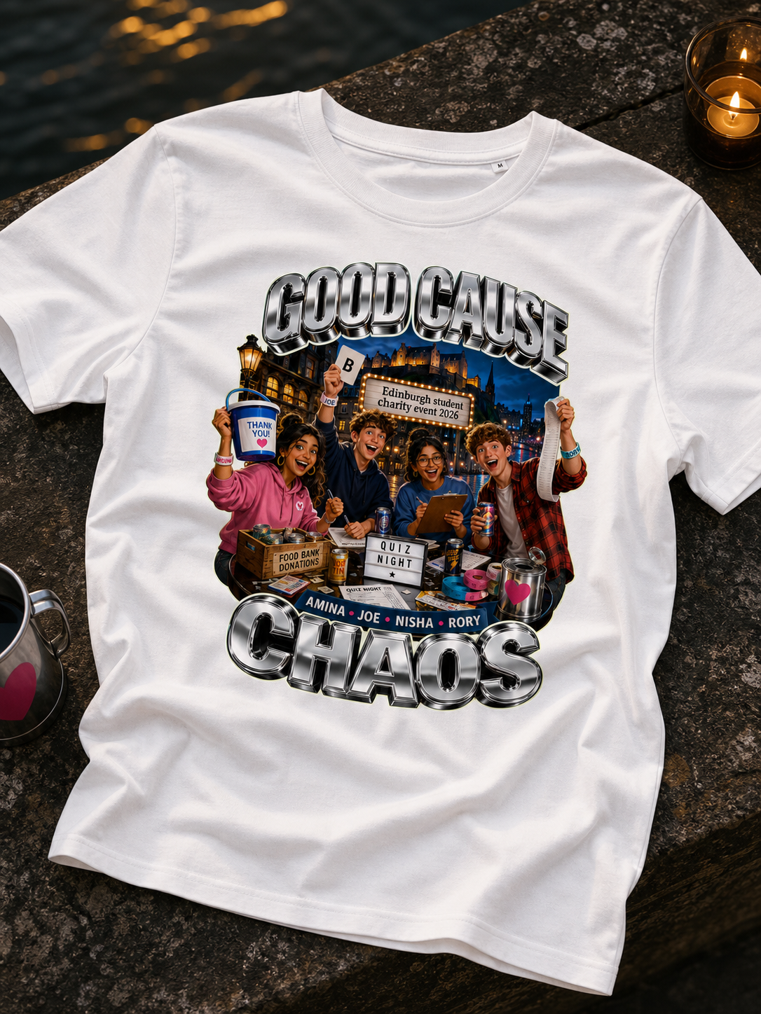 Levyo shirt visual for student charity event t shirts