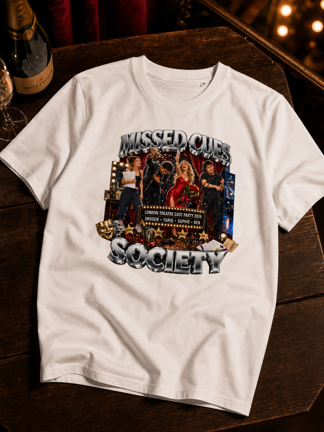 Levyo shirt visual for theatre cast party t shirts