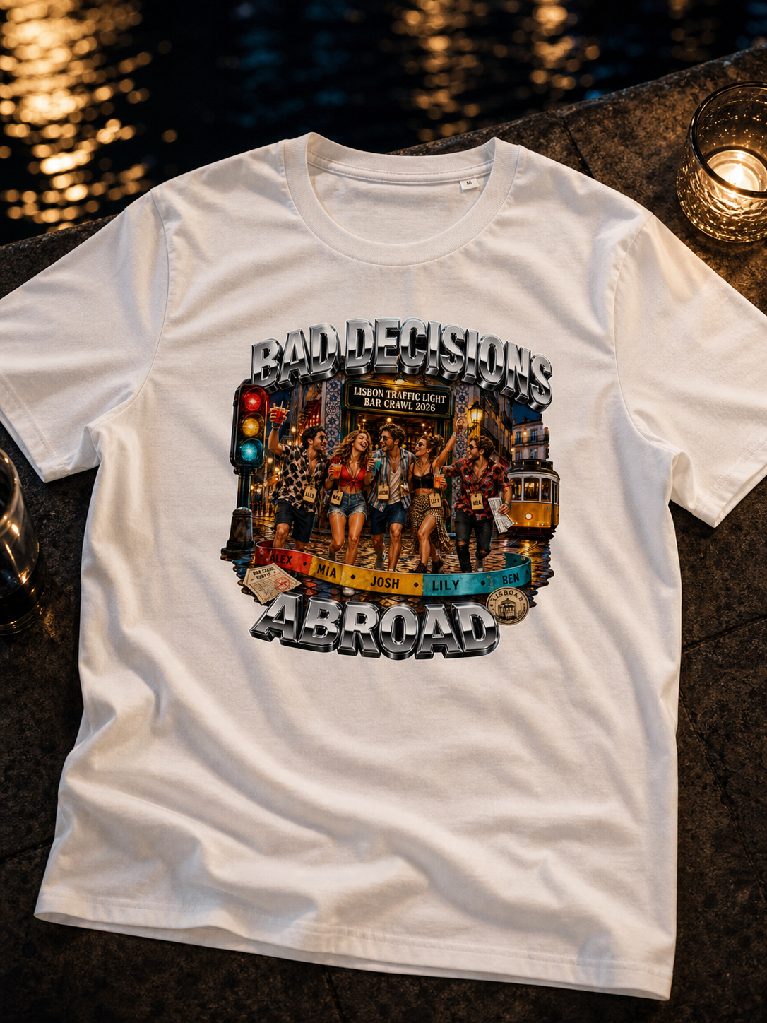 Levyo shirt visual for traffic light bar crawl t shirts