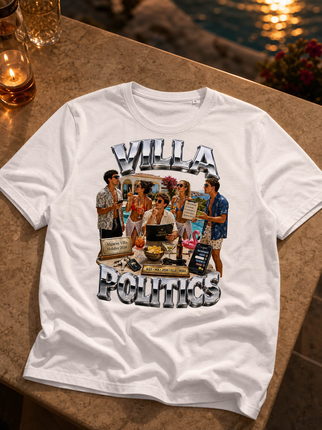 Levyo shirt visual for villa holiday t shirts